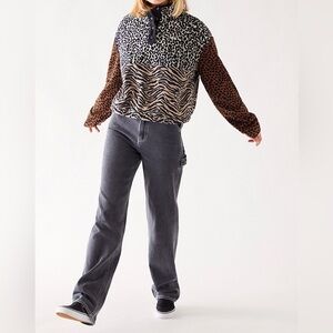 VANS Wild Patchwork Mock Neck Womens Fleece Sweater